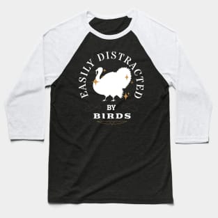 Easily Distracted by Birds Thanksgiving Turkey Funny Holiday Baseball T-Shirt
